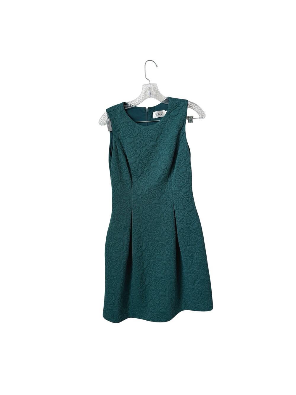 Eliza J Emerald Green Floral Textured A-Line Dress Size 4